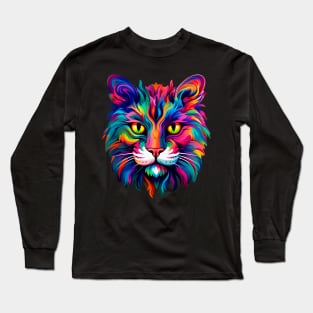 Psychedelic cat Long Sleeve T-Shirt